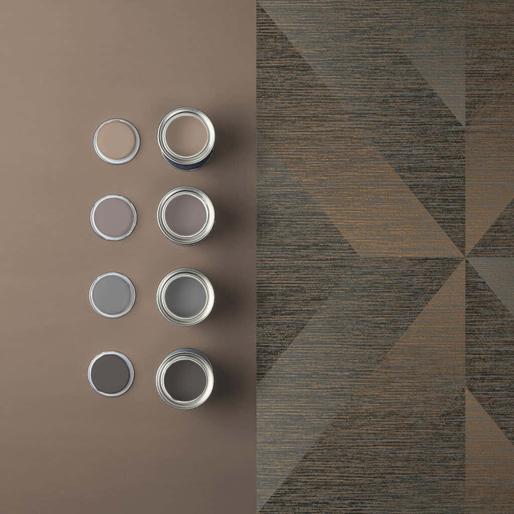 bronze pigments, muted earth tones, geometrically patterned textured wall panel, SD Desktop Wallpaper