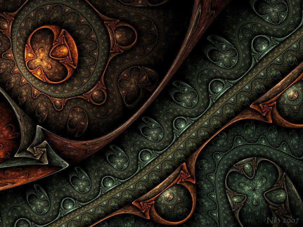 Bronze Sculpture, fractal artwork, copper, SD Desktop Wallpaper