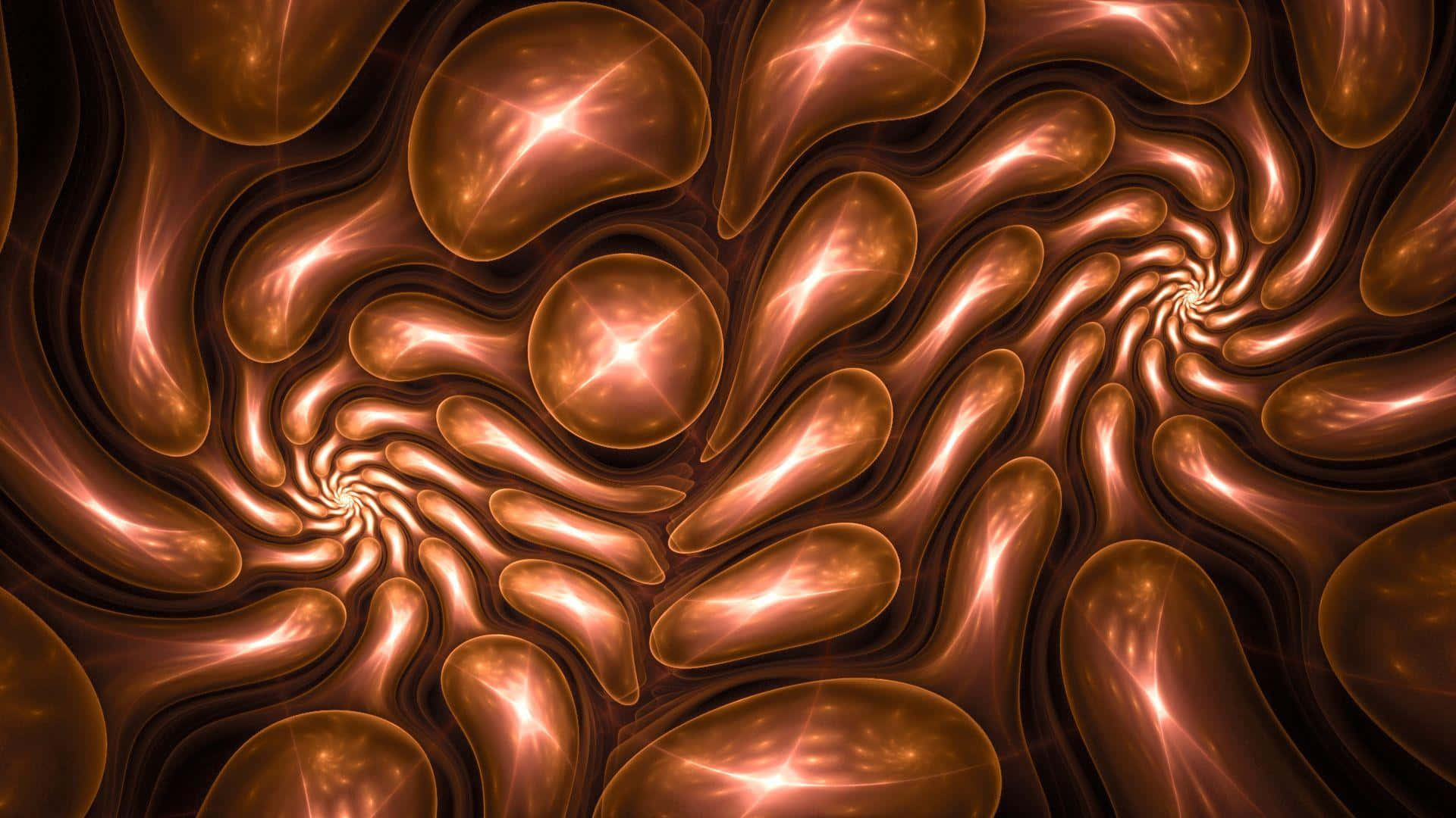 abstract bronze globs, glowing amber, copper liquid, Full HD Desktop Wallpaper