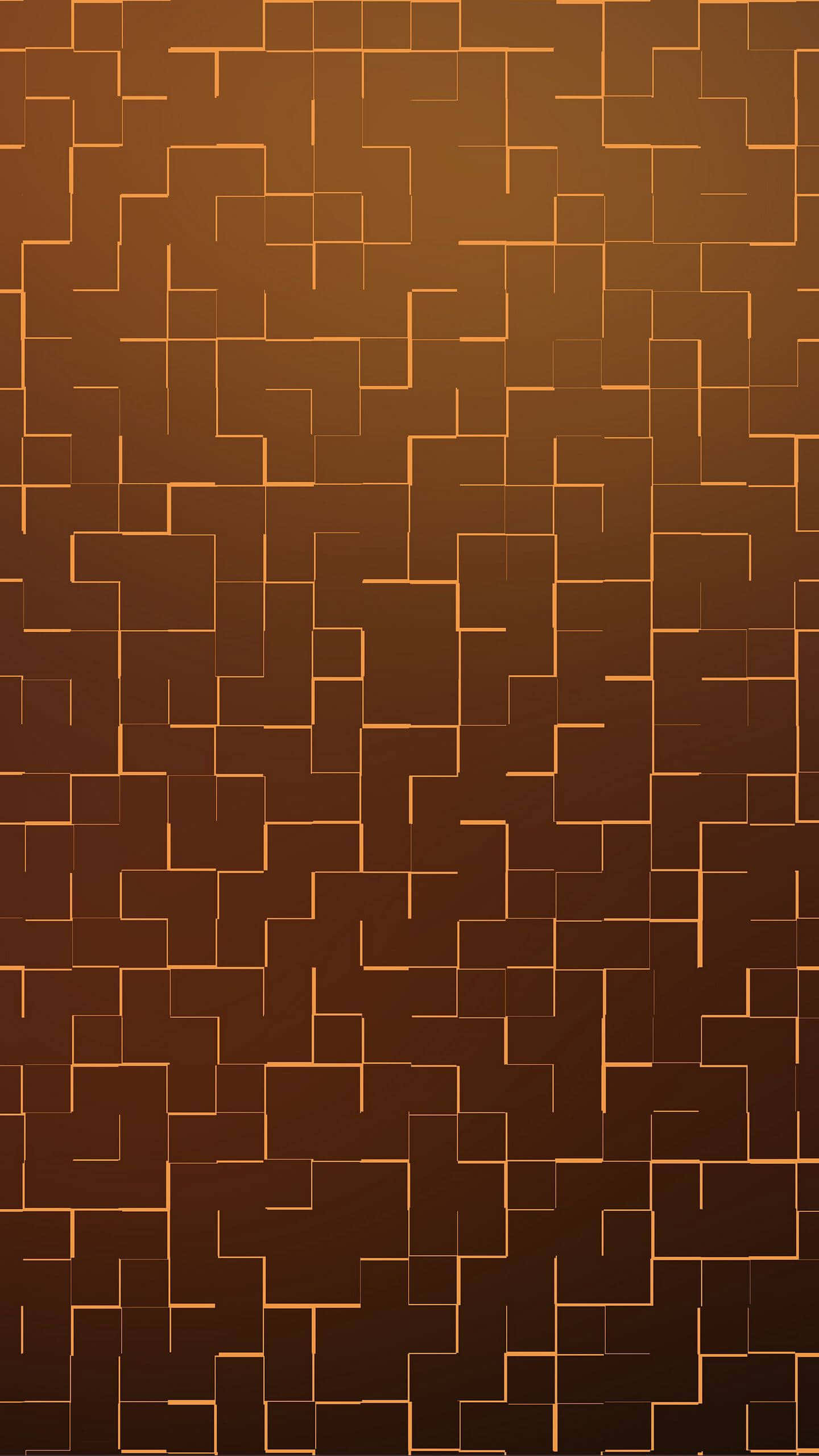 Bronze Maze Background, glowing orange lines, irregular squares, 2K Phone Wallpaper