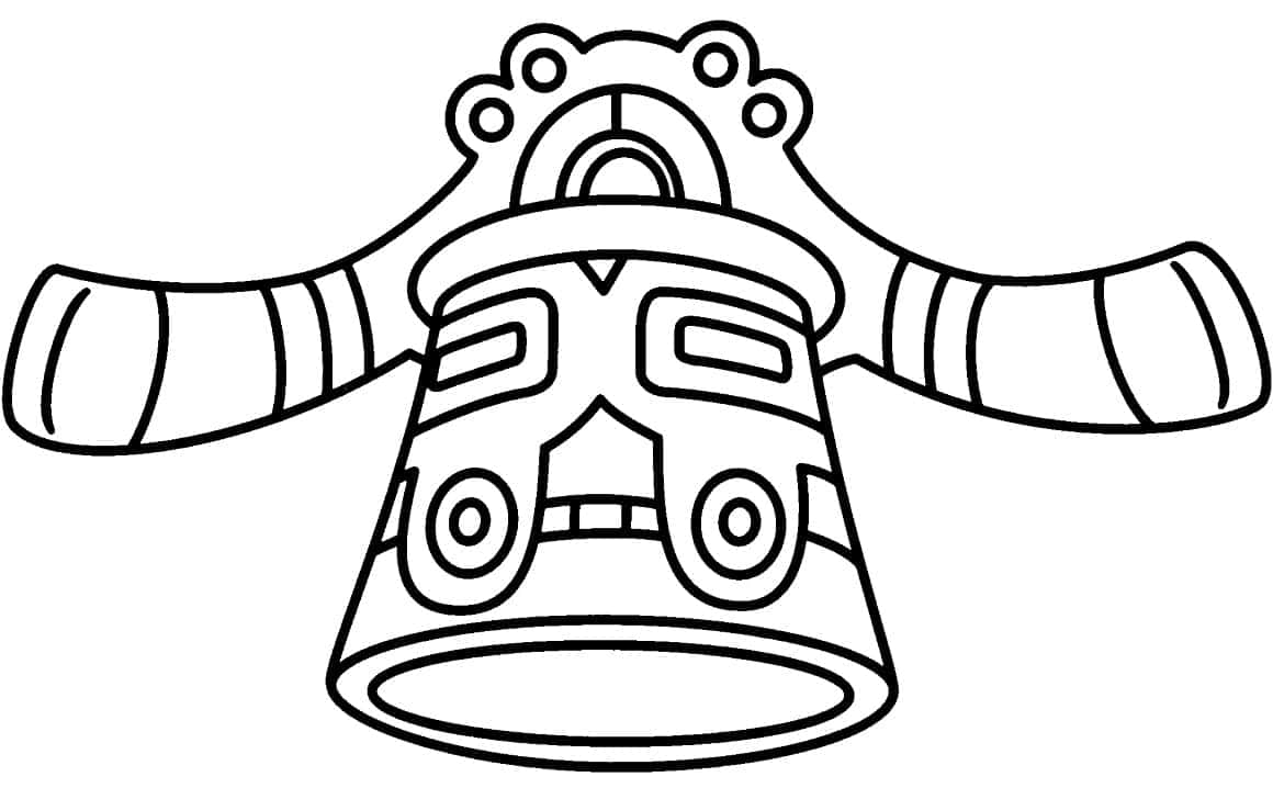 Bronzong, line art, black and white, SD Desktop Wallpaper