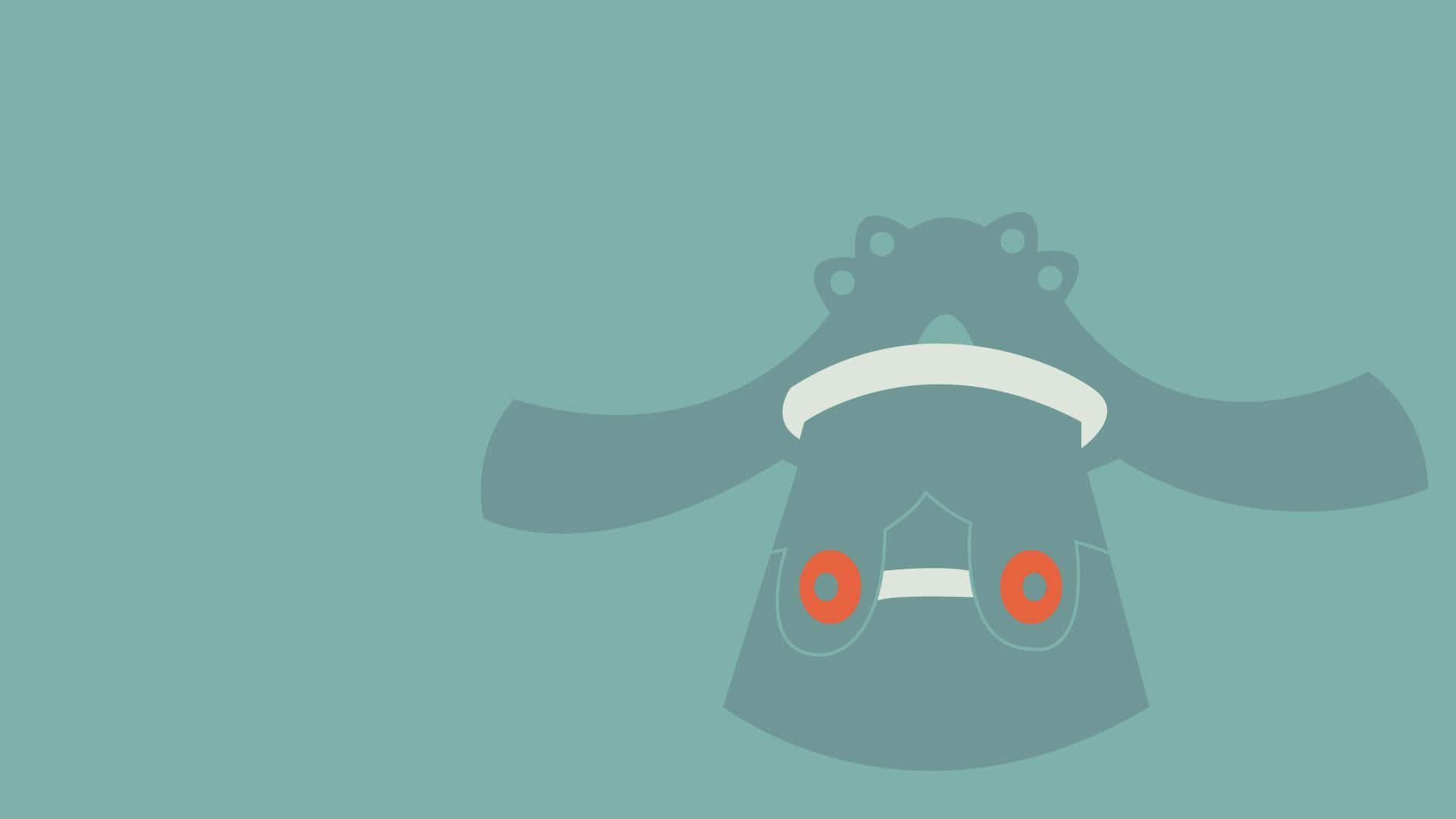Bronzong, red eyes, white accents, Full HD Desktop Wallpaper
