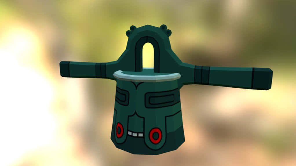 Bronzong, teal-colored, red eyes, SD Desktop Wallpaper