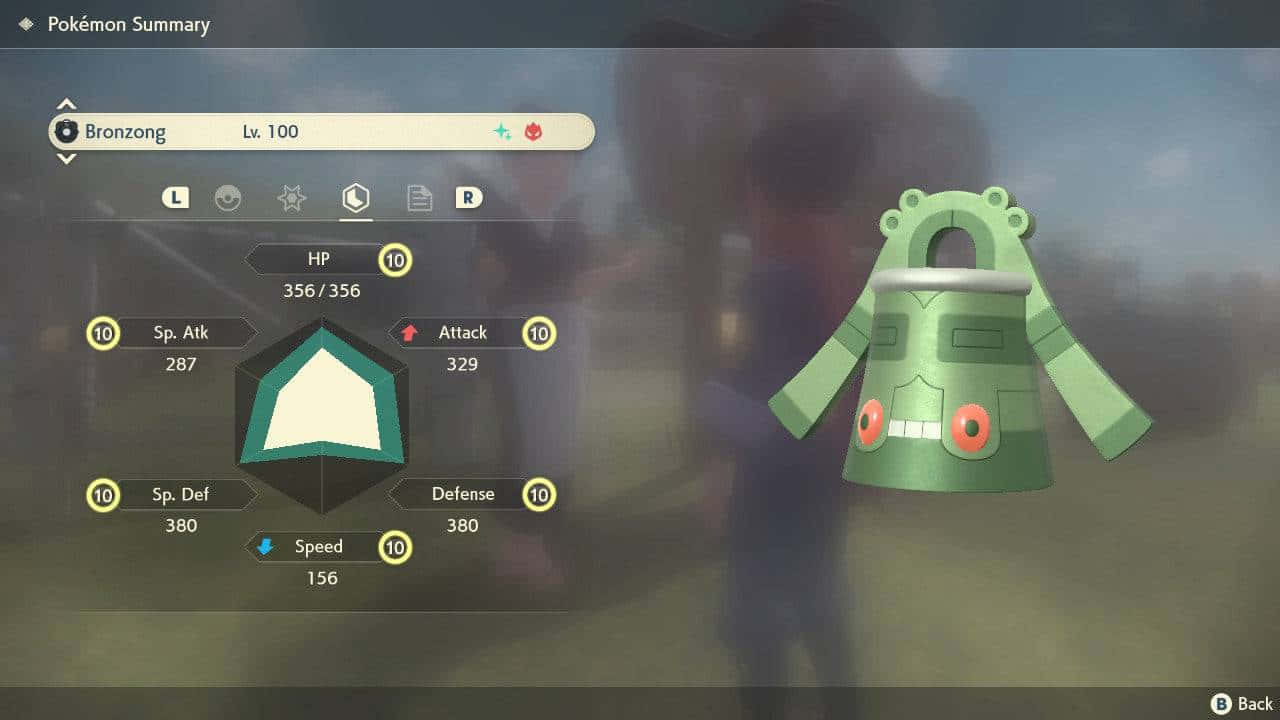 Shiny Bronzong, level 100, game menu, HD Desktop Wallpaper