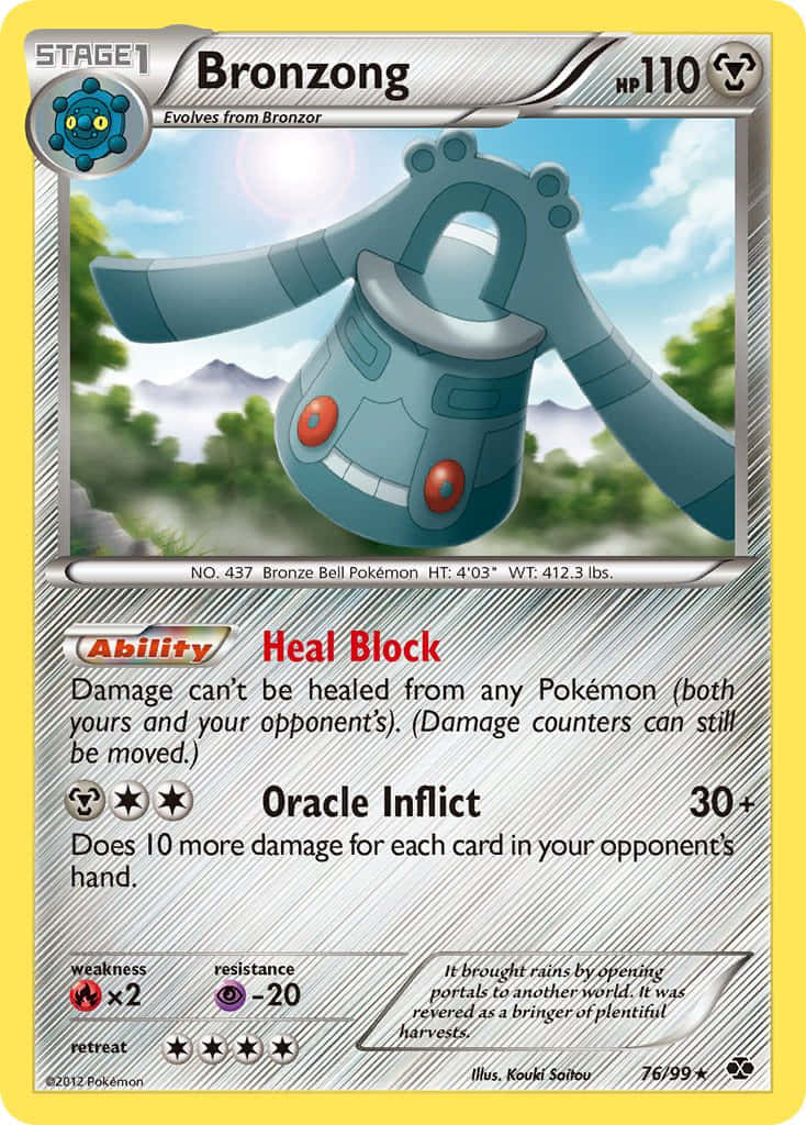 Bronzong, blue metallic, red eyes, SD Phone Wallpaper
