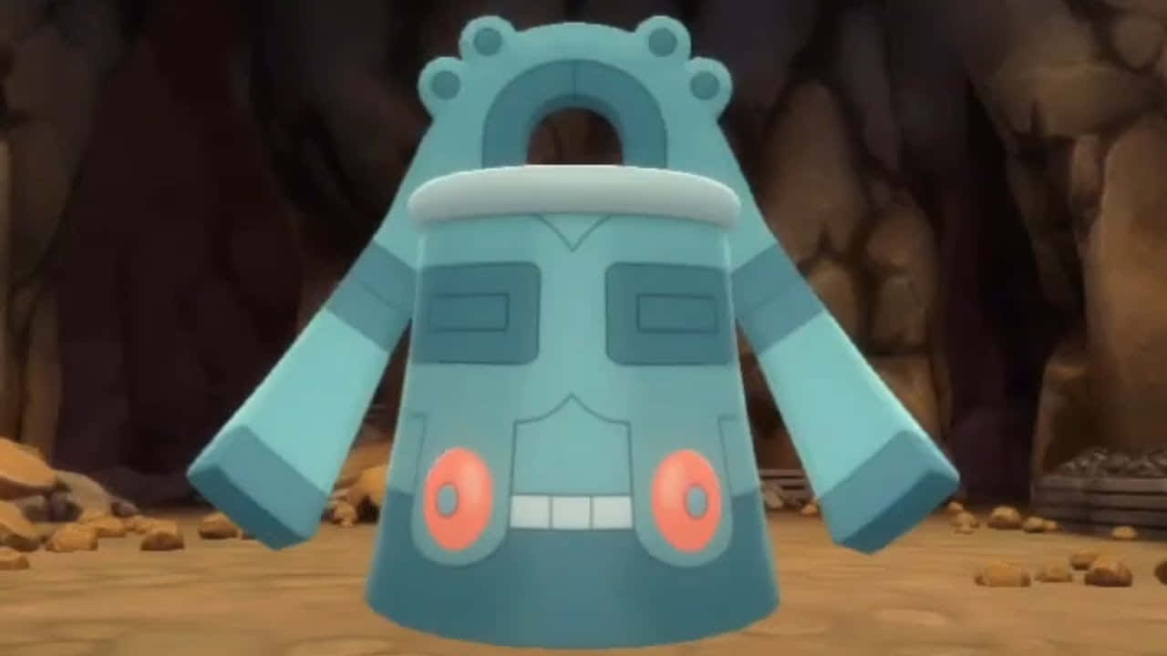 Bronzong, rocky cave, sandy ground, HD Desktop Wallpaper