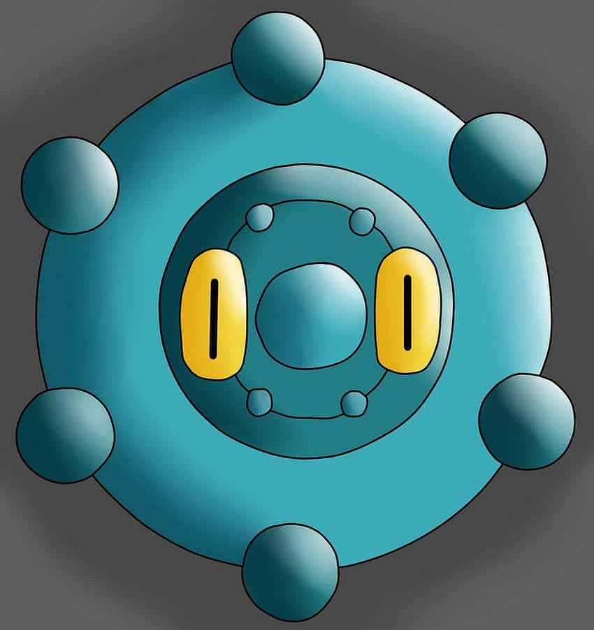 Bronzor, teal, six rounded protrusions, SD Phone Wallpaper