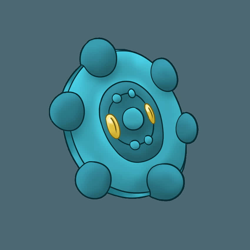 Bronzor, blue spherical creature, six rounded protrusions, SD Desktop Wallpaper