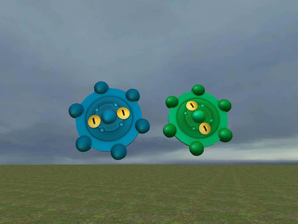 Bronzor, yellow eyes, grassy field, SD Desktop Wallpaper