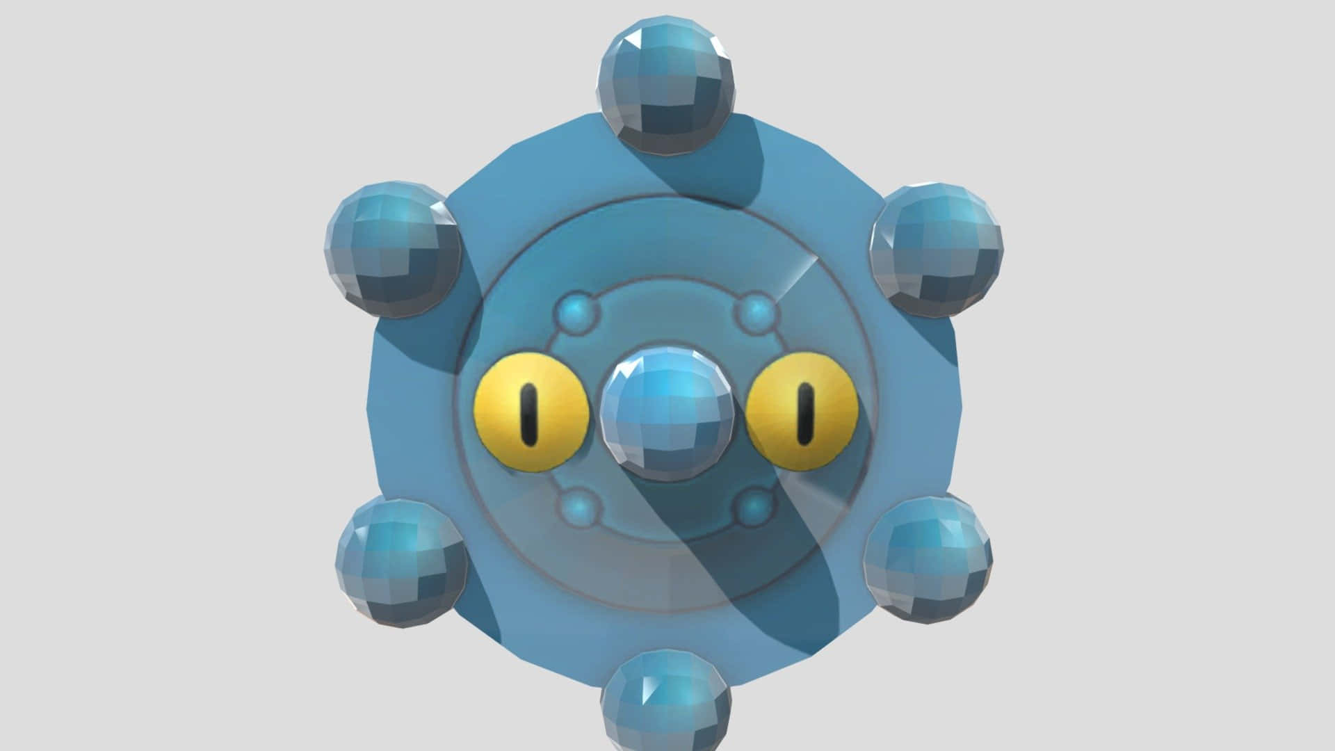 Bronzor, blue, circular creature, Full HD Desktop Wallpaper