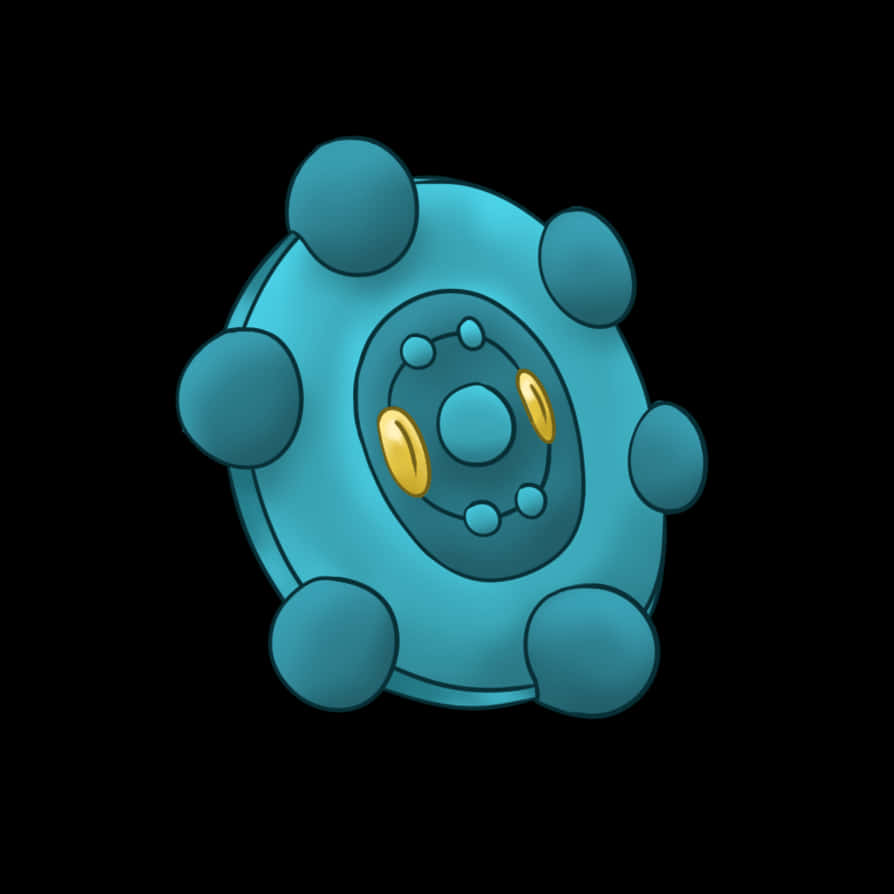 Bronzor, teal, six rounded protrusions, SD Desktop Wallpaper