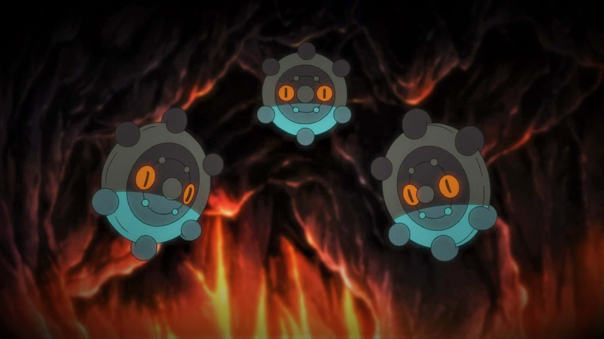 Bronzor, cave, glowing orange eyes, Full HD Desktop Wallpaper