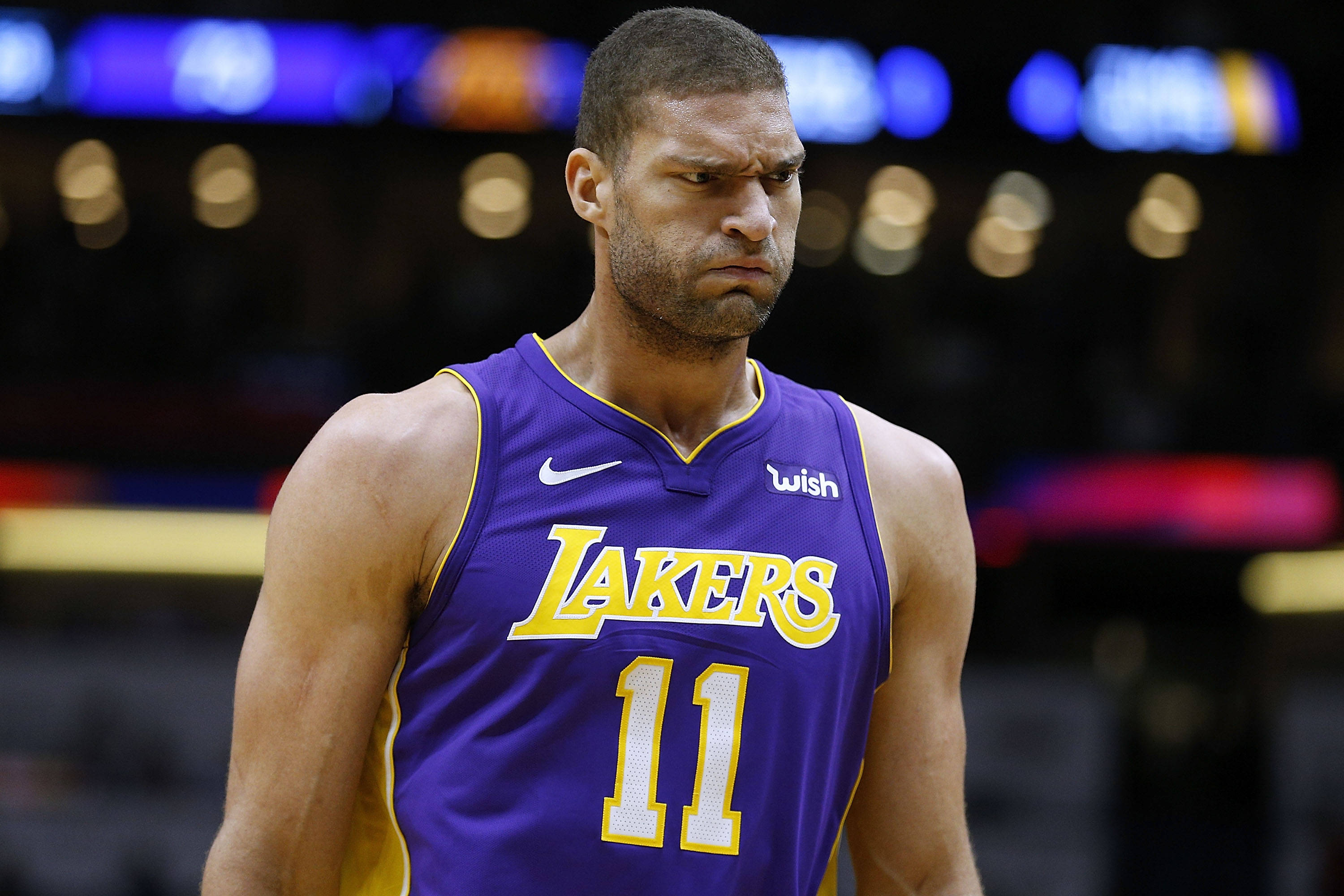 Brook Lopez, purple Lakers jersey, number 11, 2K Desktop Wallpaper