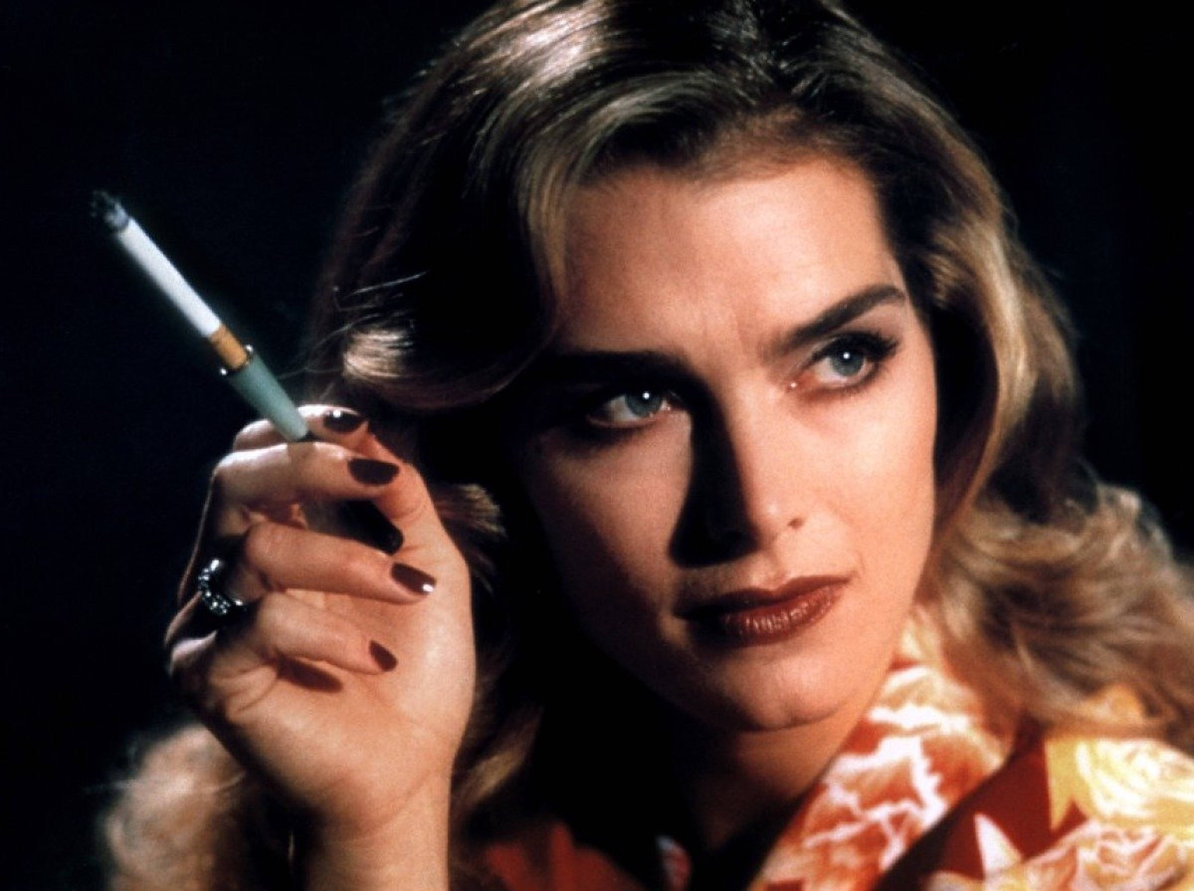 Brooke Shields, cigarette, smoky eyes, Full HD Desktop Wallpaper