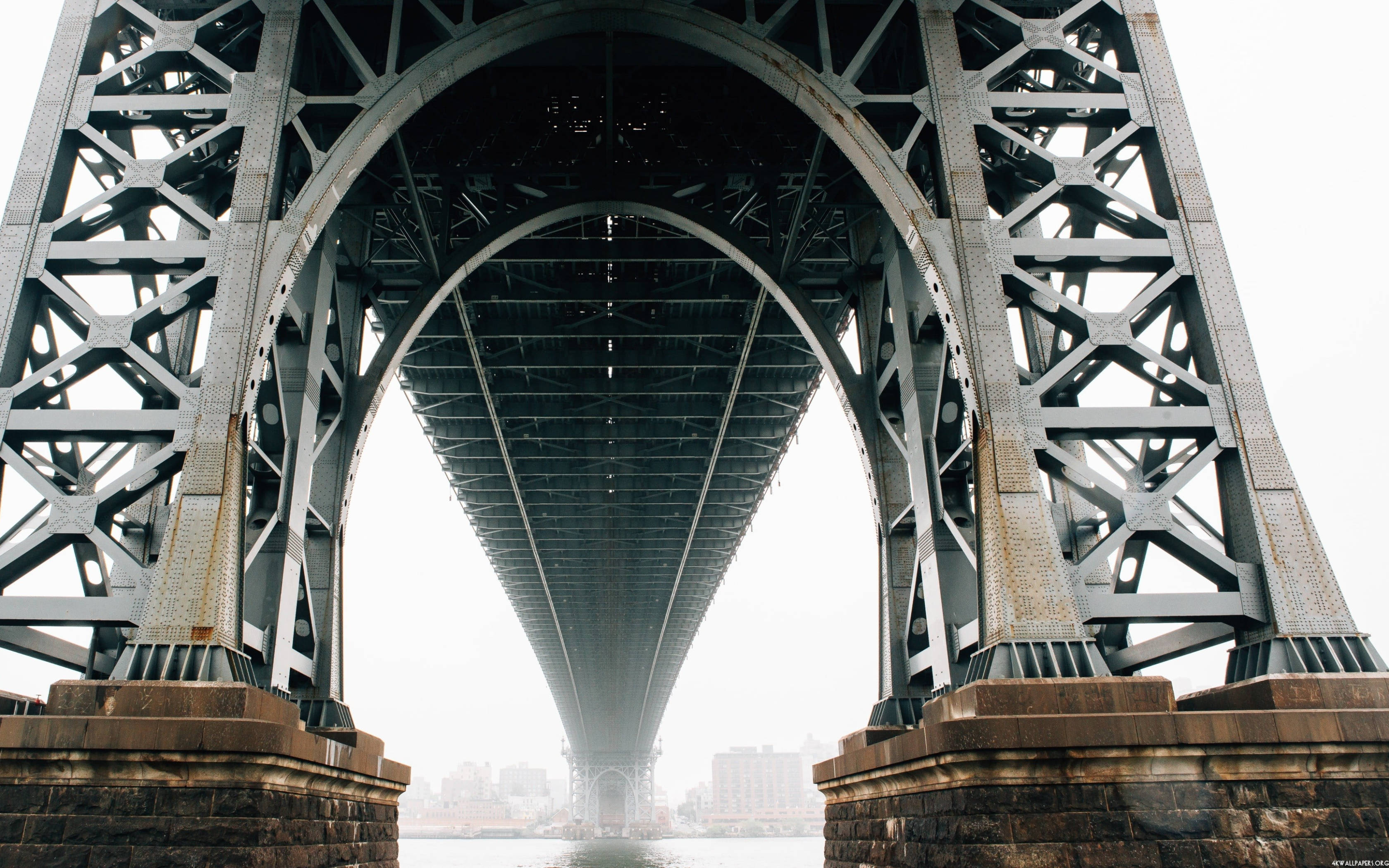 Brooklyn Bridge, steel arches, suspension bridge, 2K Desktop Wallpaper