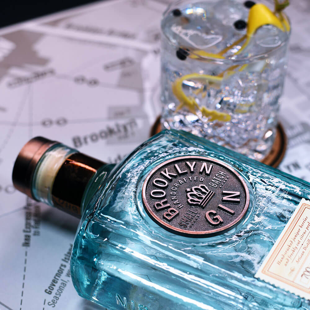 Brooklyn Gin, turquoise, map, SD Desktop Wallpaper