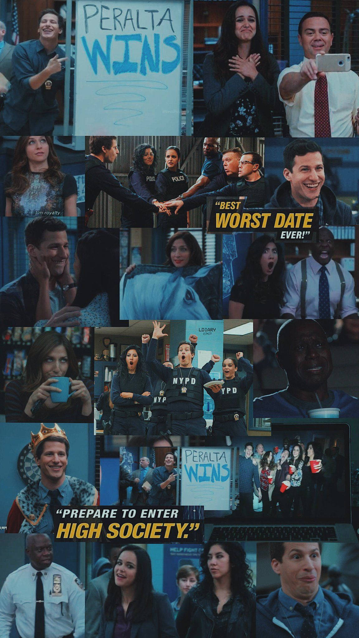 Brooklyn Nine Nine, police officers, collage, Full HD Phone Wallpaper