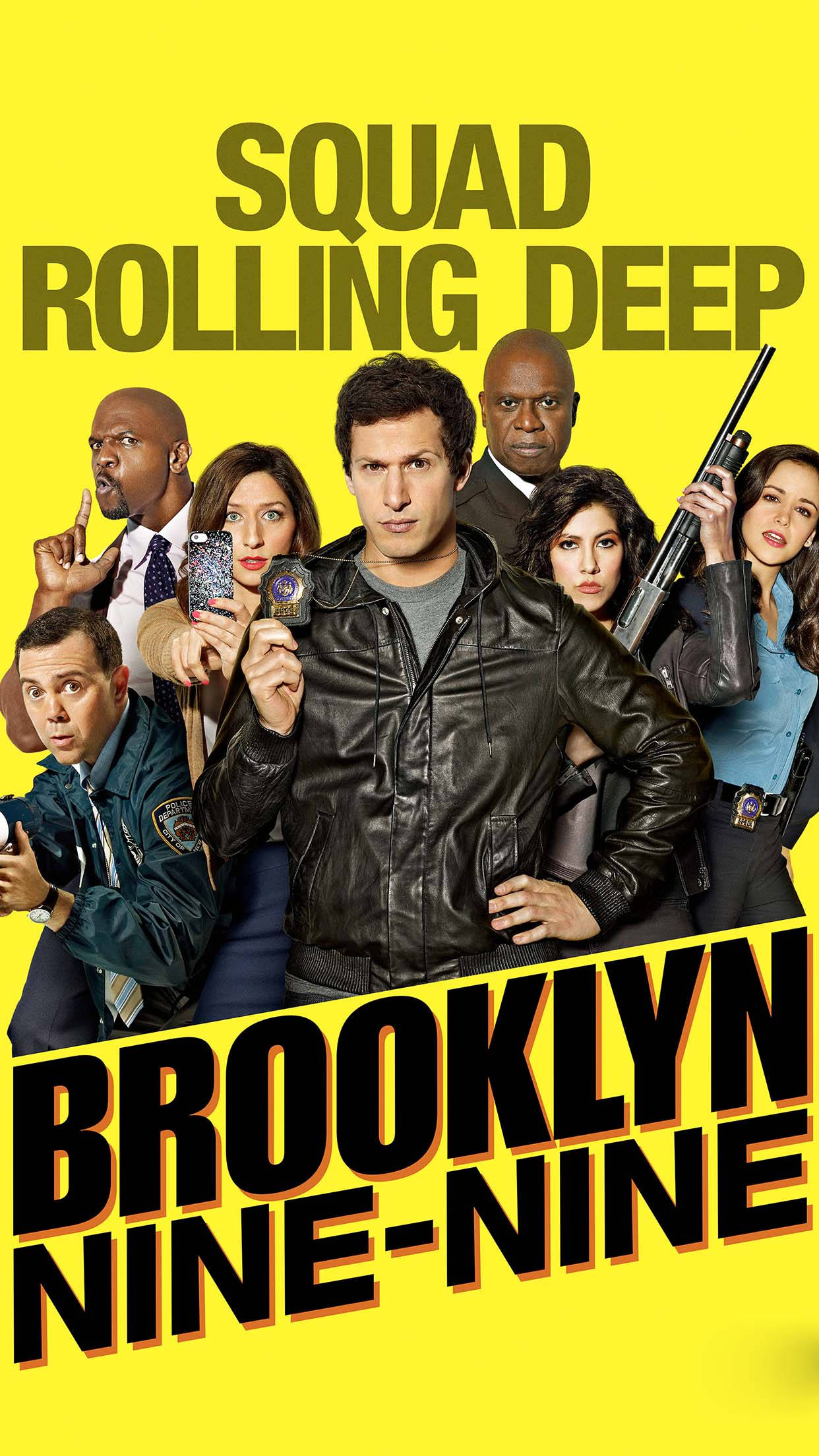 Brooklyn Nine Nine, squad, vibrant yellow, Full HD Phone Wallpaper