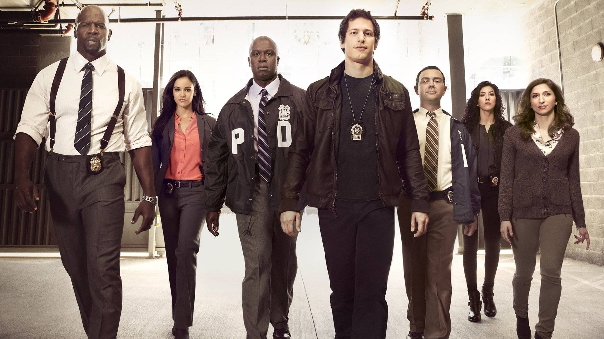 Brooklyn Nine Nine, precinct, concrete hallway, Full HD Desktop Wallpaper