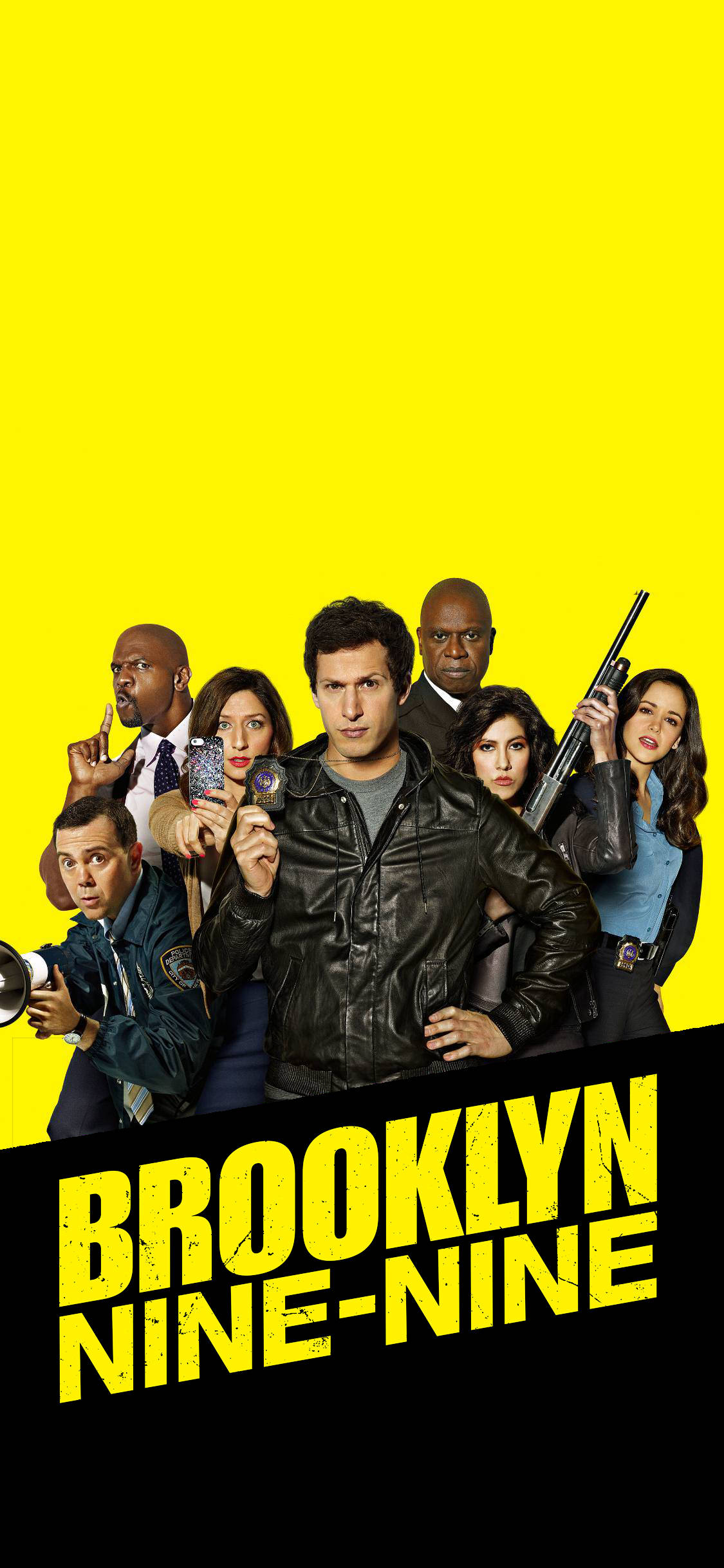 Brooklyn Nine Nine, yellow, black, Full HD Phone Wallpaper