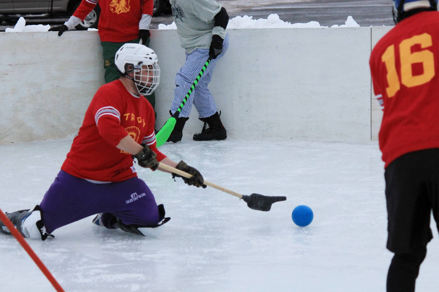 Broomball, Red Team, red jersey, HD Desktop Wallpaper