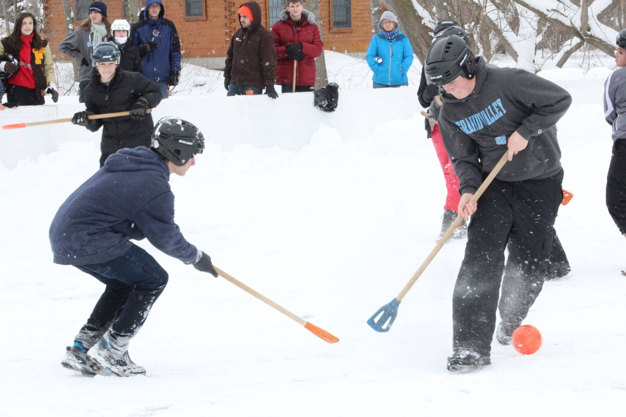 Broomball, young boy, man, Full HD Desktop Wallpaper
