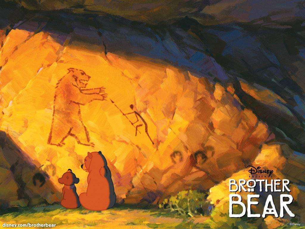 Brother Bear, rock wall, ancient cave paintings, SD Desktop Wallpaper