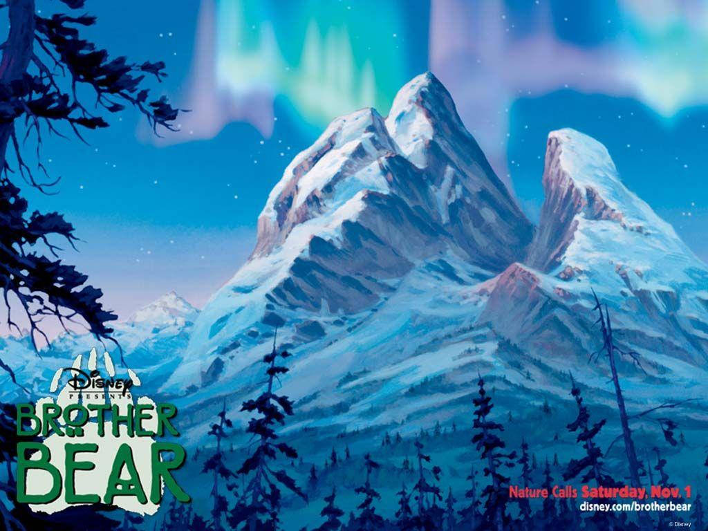 Brother Bear, northern lights, aurora borealis, SD Desktop Wallpaper
