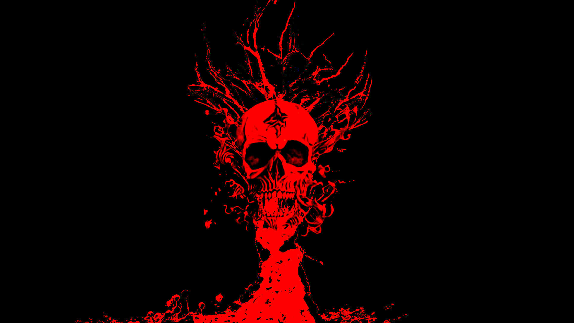 Dark Brotherhood, bloody skull, jagged crown-like spikes, Full HD Desktop Wallpaper