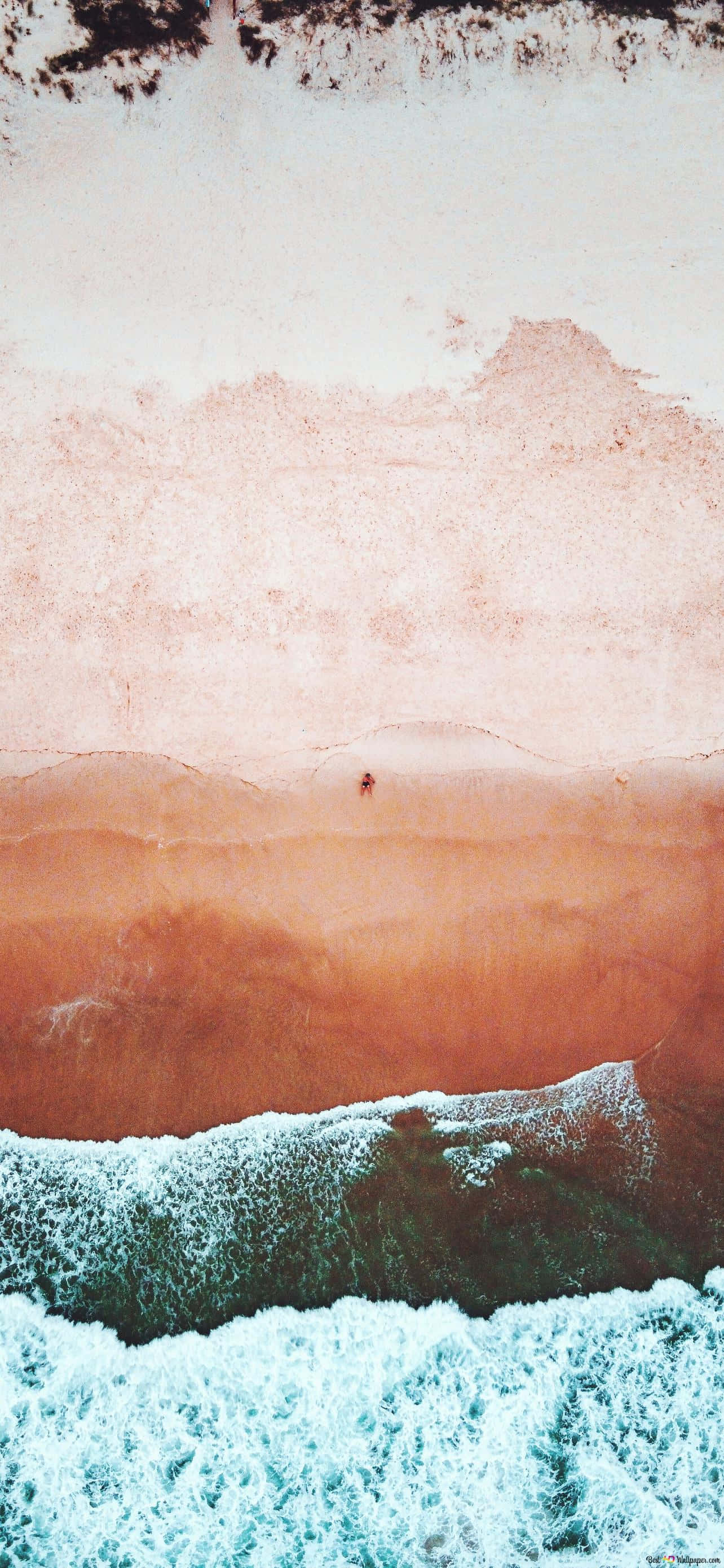 brown abstract, aerial view, lone figure, 2K Phone Wallpaper