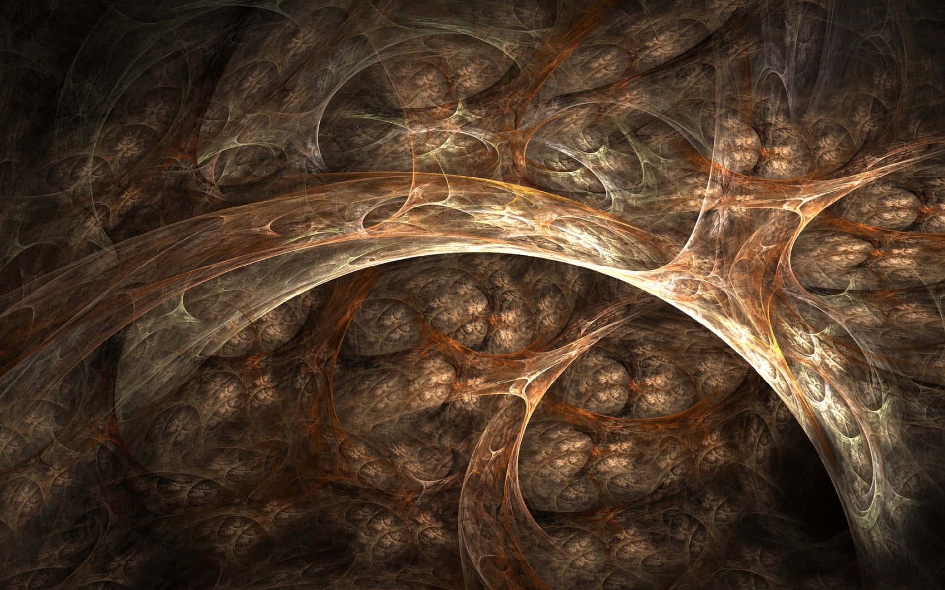 brown abstract, fractal pattern, glowing amber, Full HD Desktop Wallpaper