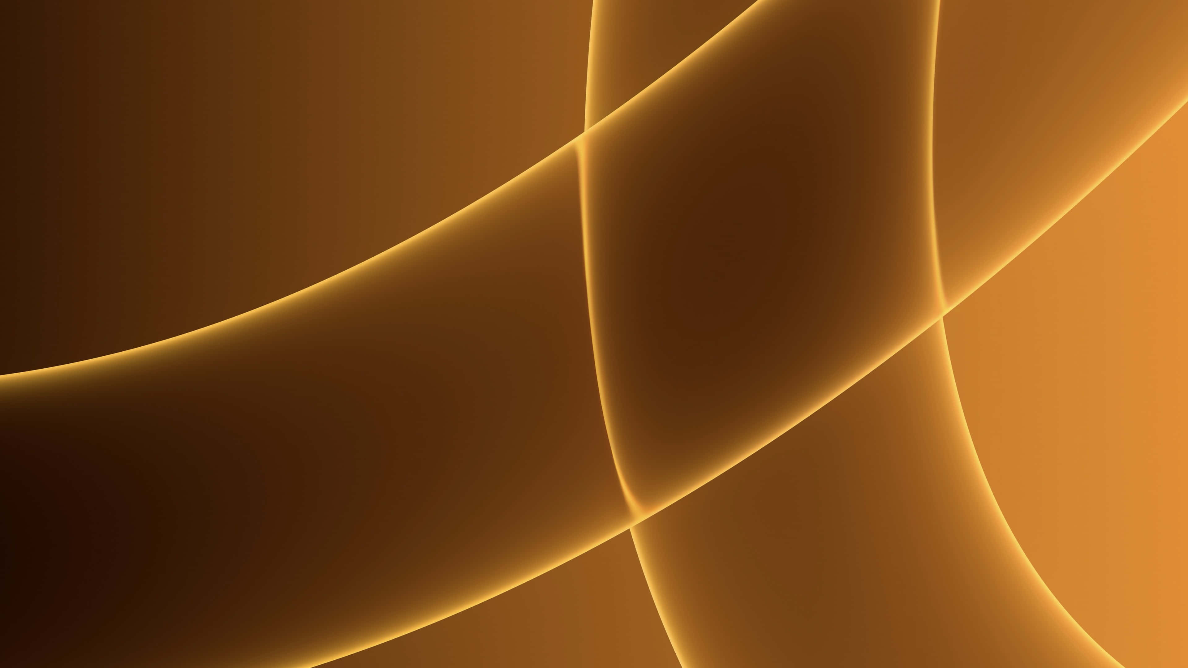 brown abstract, golden curves, gradient background, 4K Desktop Wallpaper