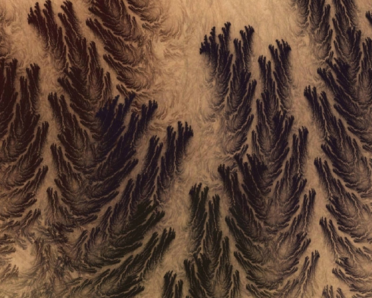 light brown abstract pattern, dark feathered brushstrokes, textured beige background, HD Desktop Wallpaper