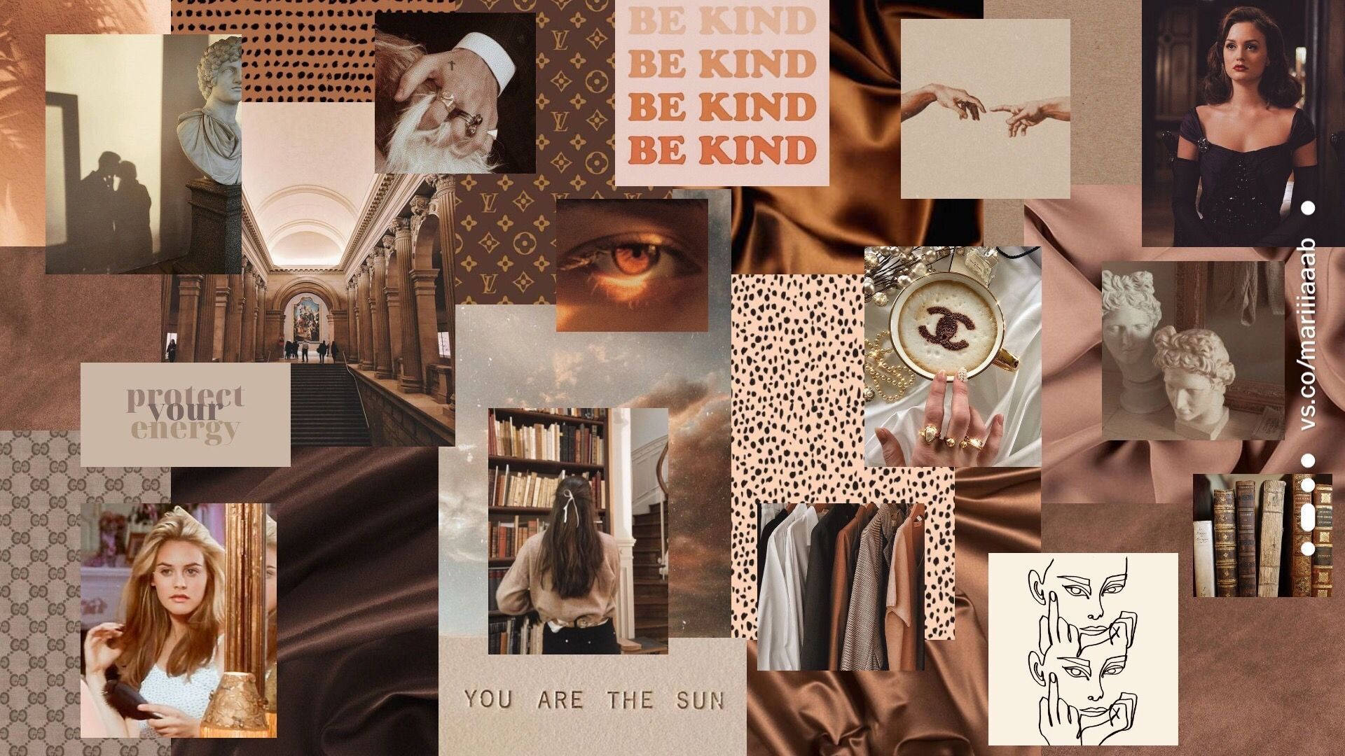 chic brown aesthetic, luxury fashion, art, Full HD Desktop Wallpaper