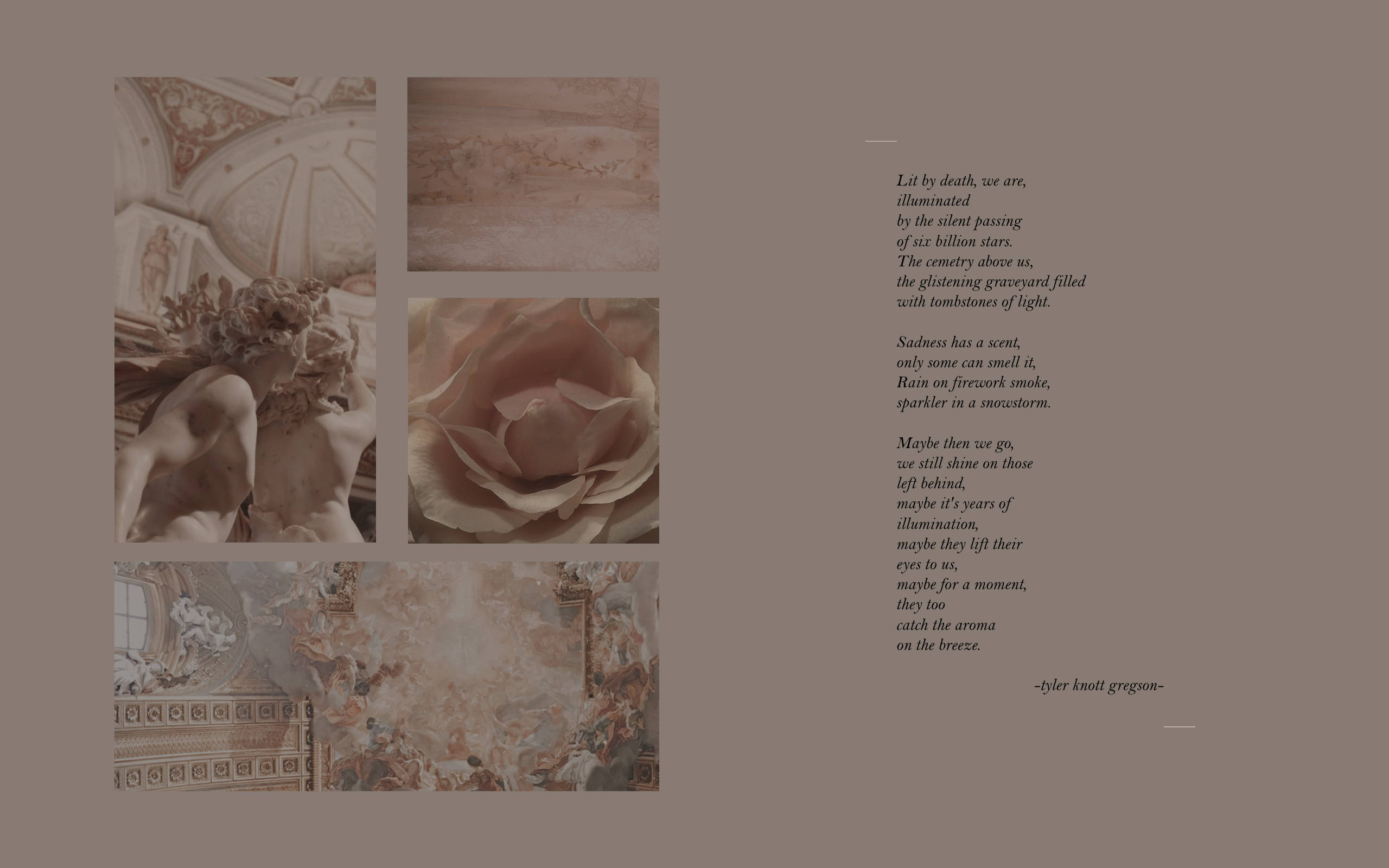 sepia-toned, classical sculptures, ornate ceiling frescoes, 2K Desktop Wallpaper