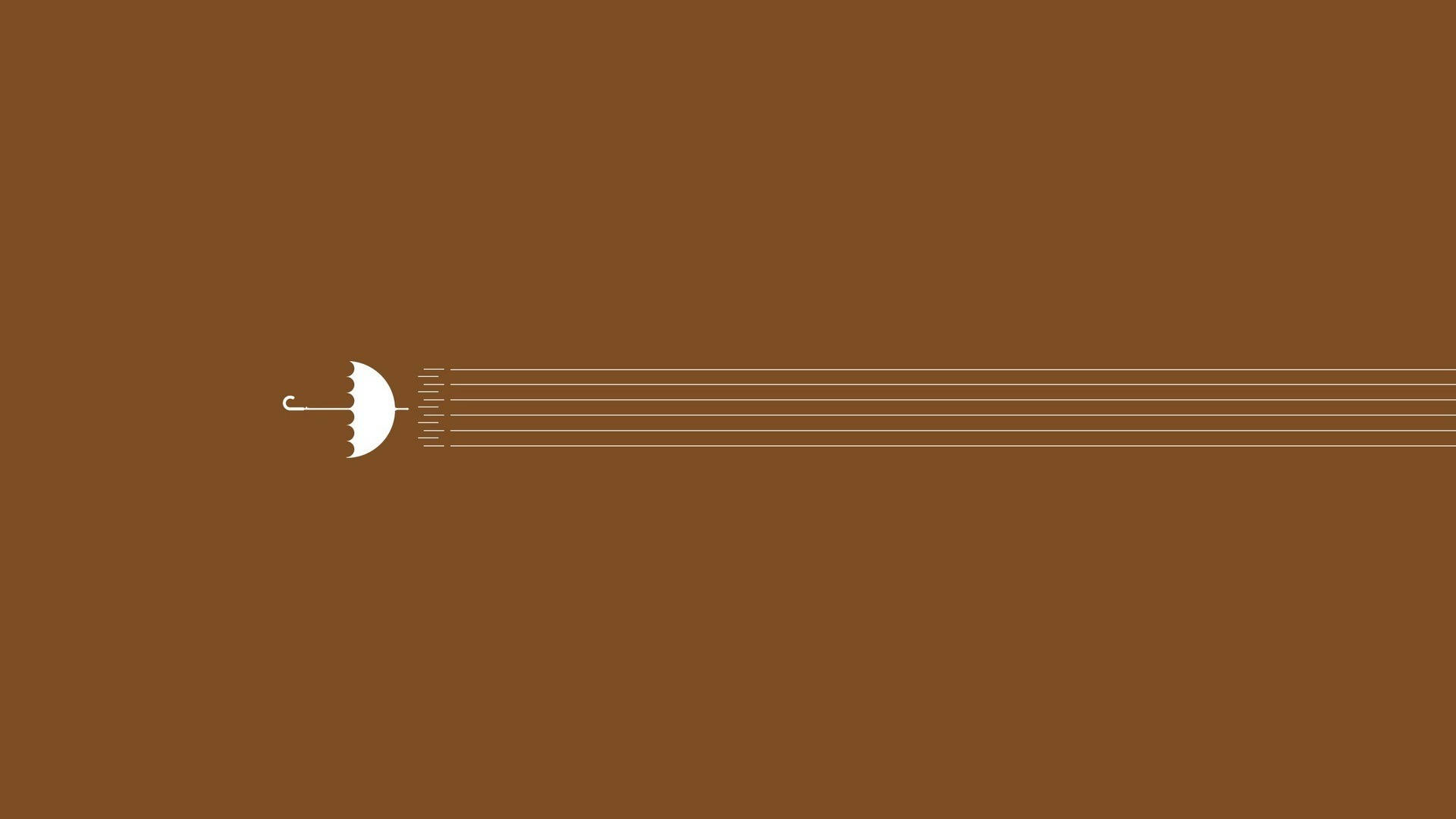 minimalist brown aesthetic umbrella, white umbrella icon, parallel lines, Full HD Desktop Wallpaper