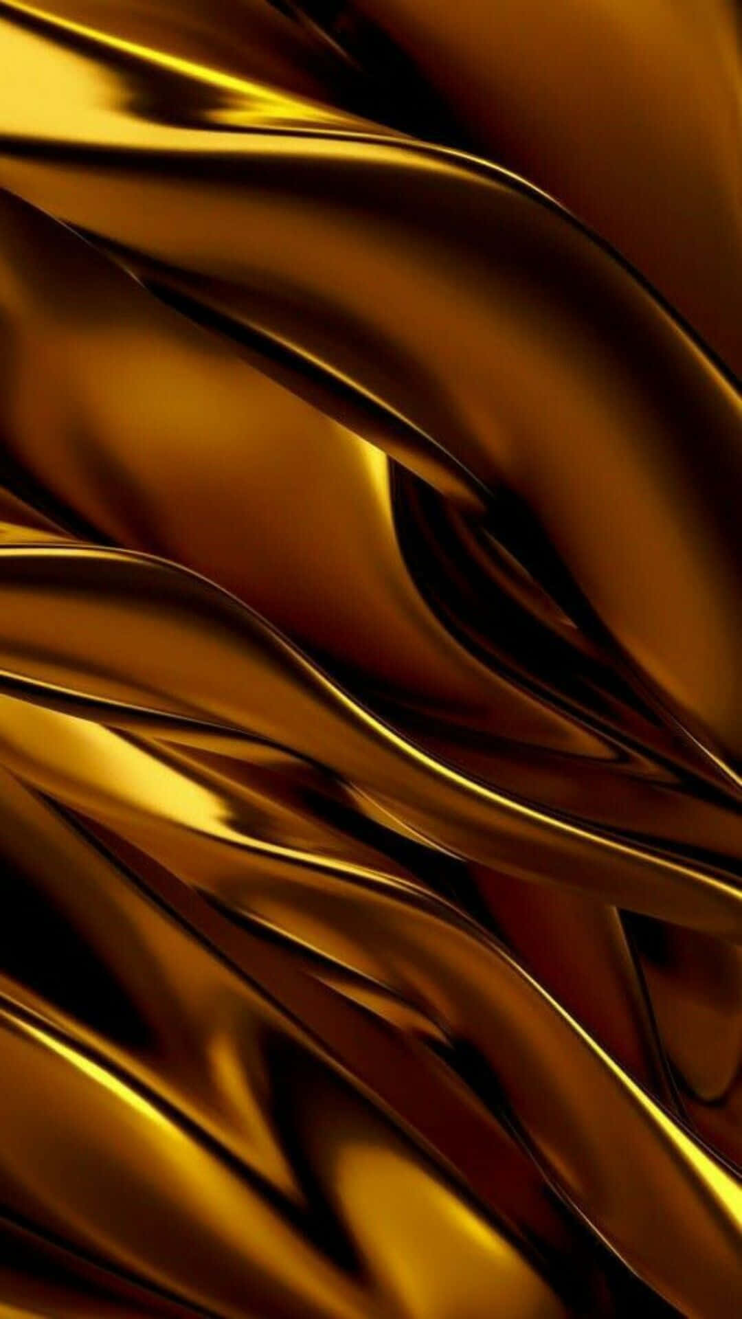 Brown and Gold, golden fabric, smooth undulating waves, Full HD Phone Wallpaper