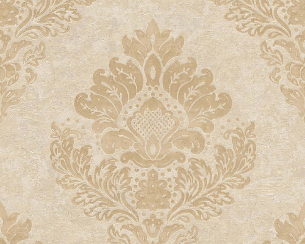 beige, damask, floral patterns, SD Desktop Wallpaper