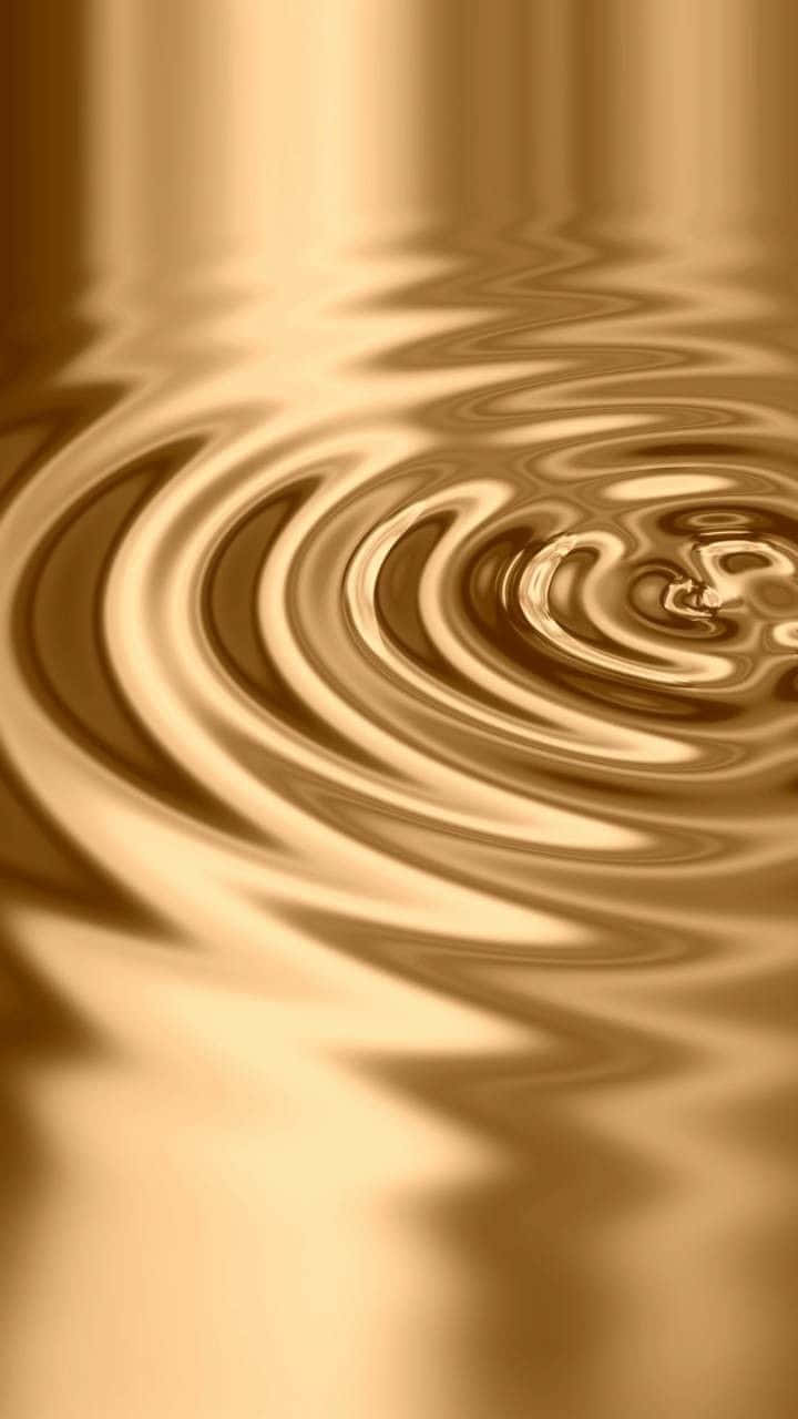 Brown And Gold, Golden liquid, concentric circles, HD Phone Wallpaper