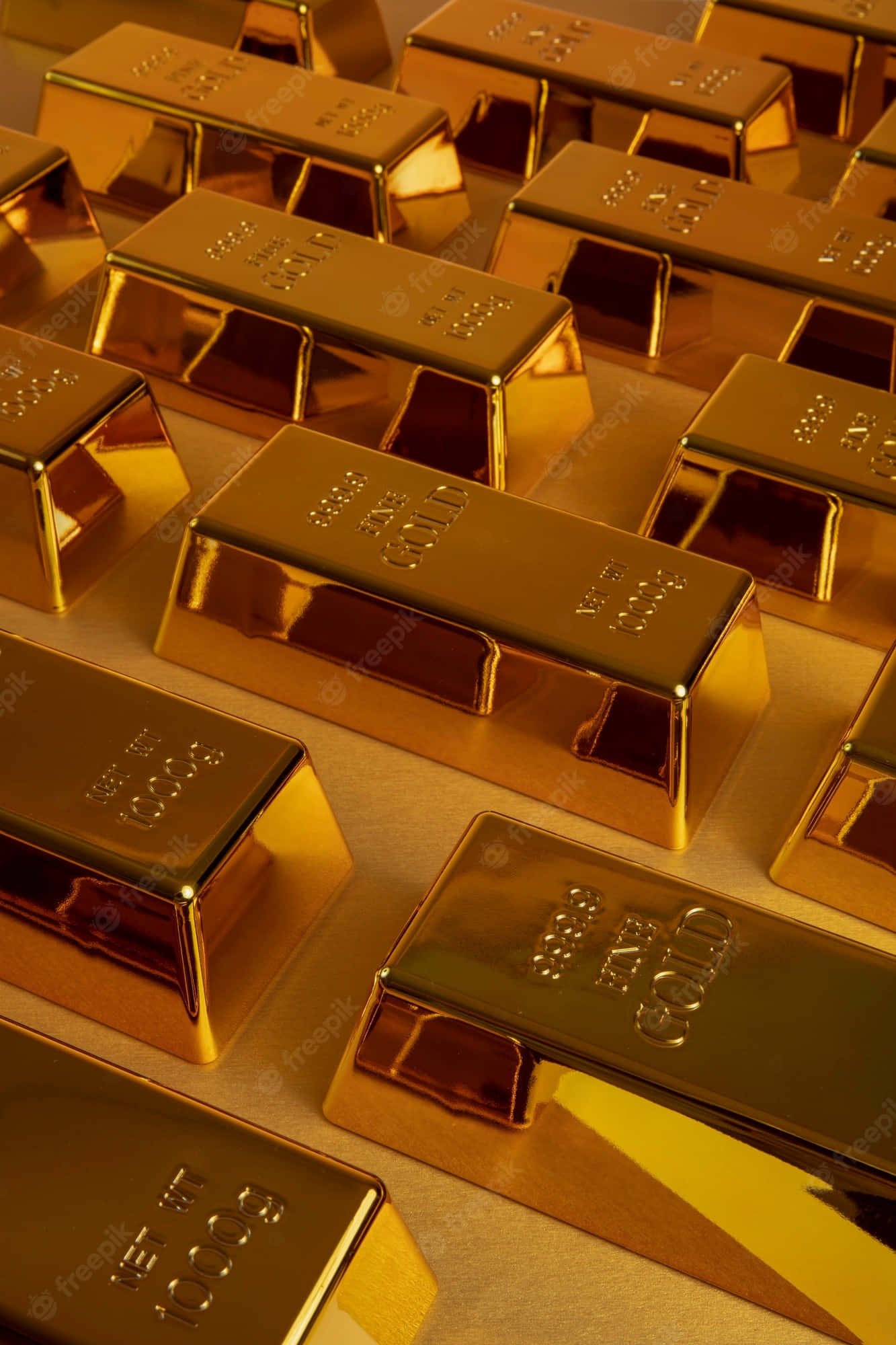 gold bars, shiny gold, warm light, Full HD Phone Wallpaper