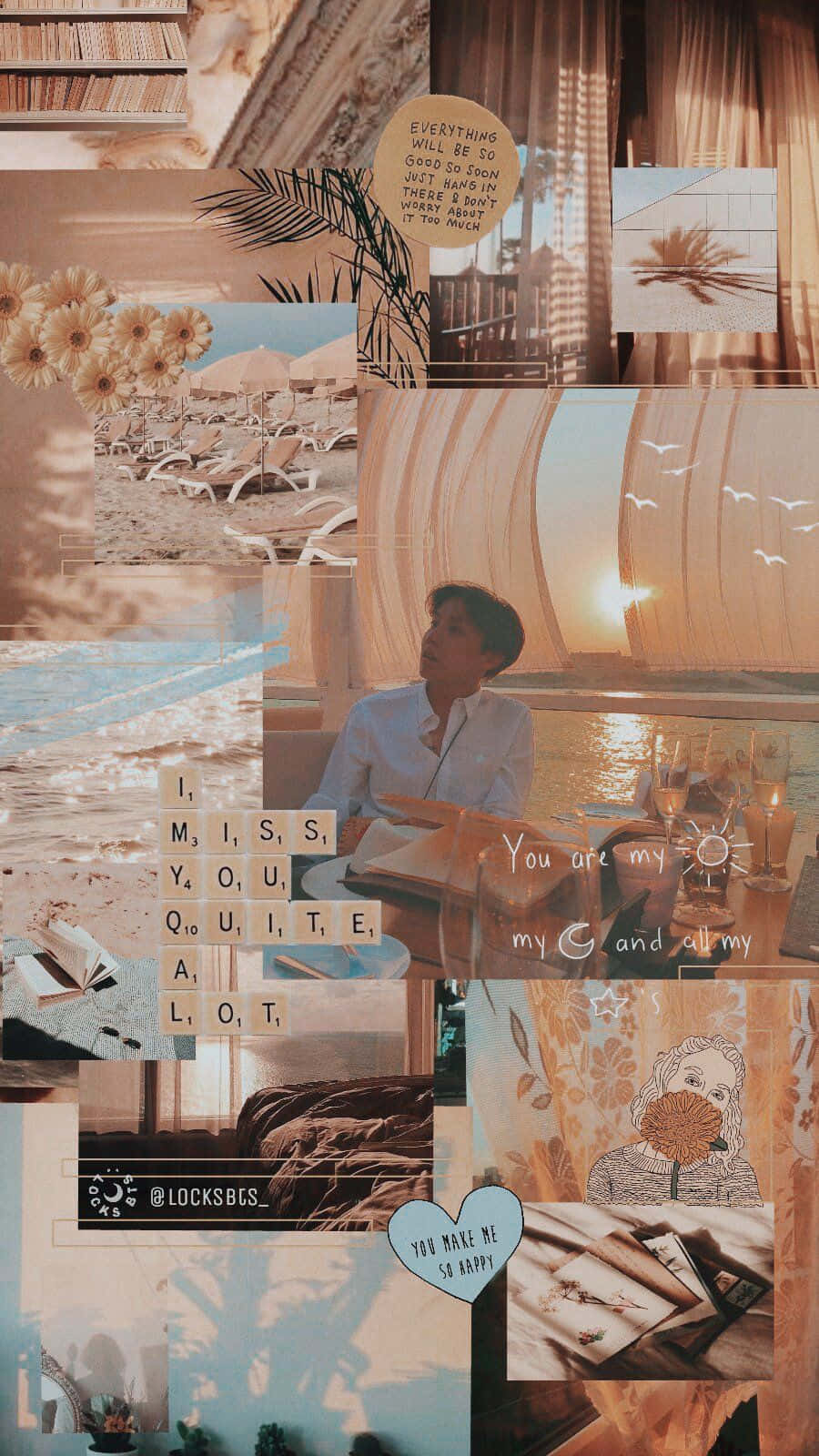 brown pastel aesthetic, beach scenes, sunsets, HD Phone Wallpaper
