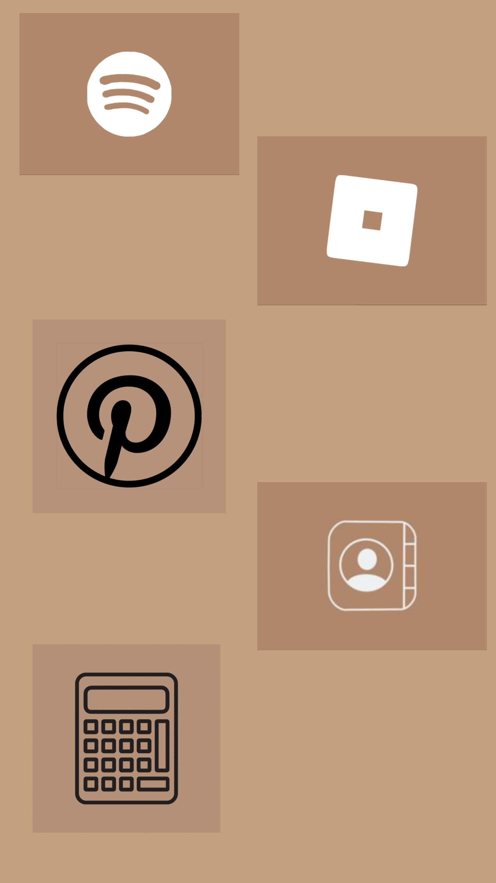 Brown And White, muted brown, six app icons, 2K Phone Wallpaper