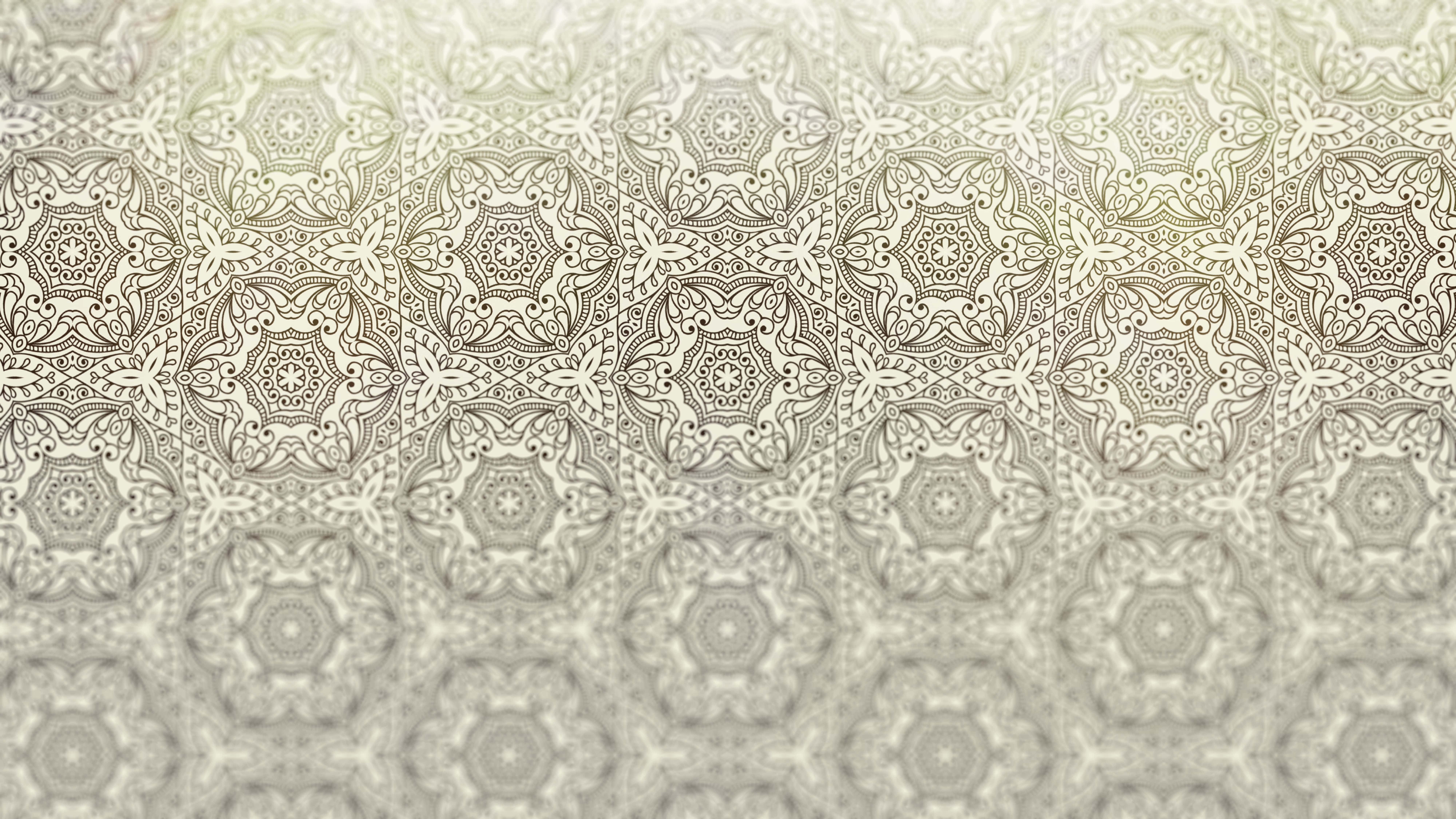 floral mandala patterns, soft beige, cream tones, 8K Desktop Wallpaper