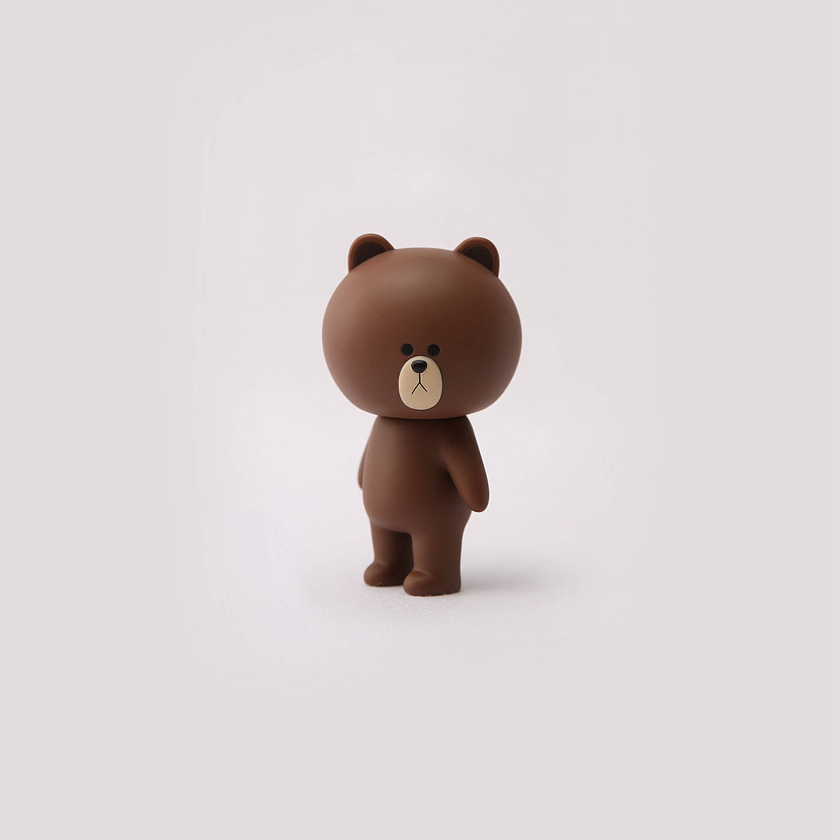 iPad Pro, brown bear, minimalist, 2K Desktop Wallpaper
