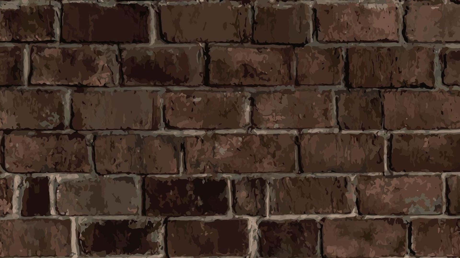 Brown Brick, weathered brown bricks, gray mortar, Full HD Desktop Wallpaper