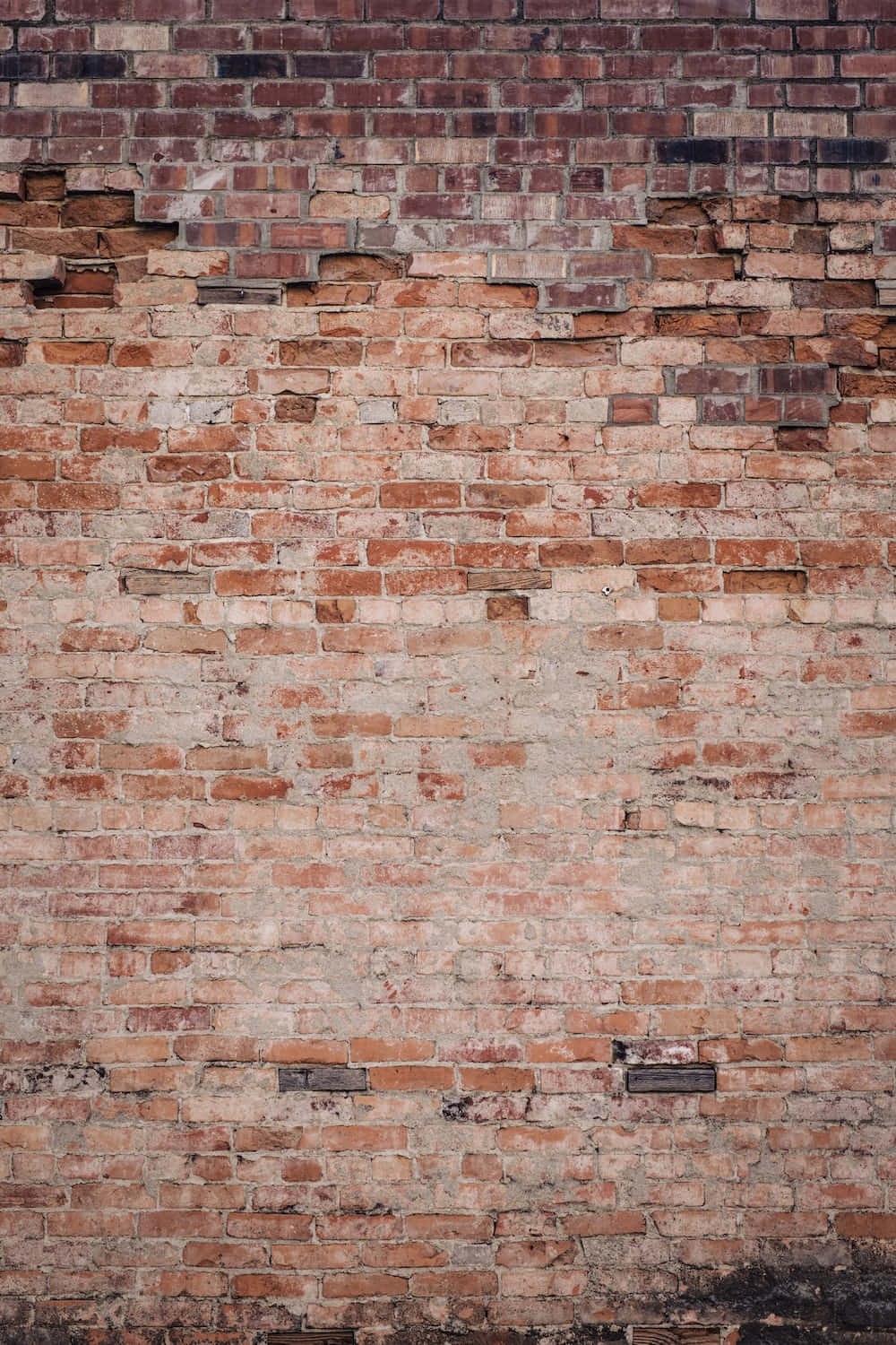 Brown Brick, faded red tones, crumbling mortar, HD Phone Wallpaper