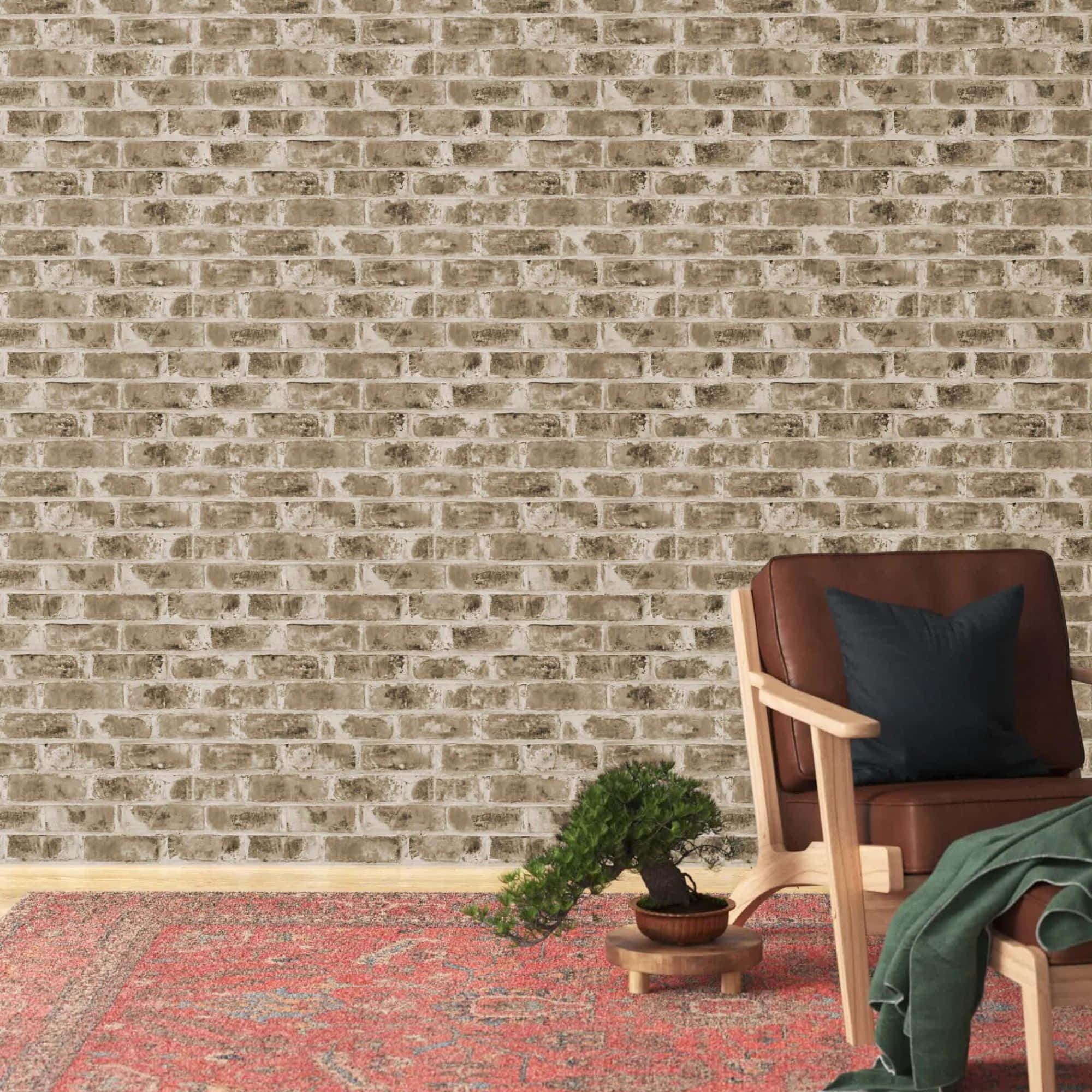 Brown Brick, textured brick wall, dark pillow, Full HD Desktop Wallpaper