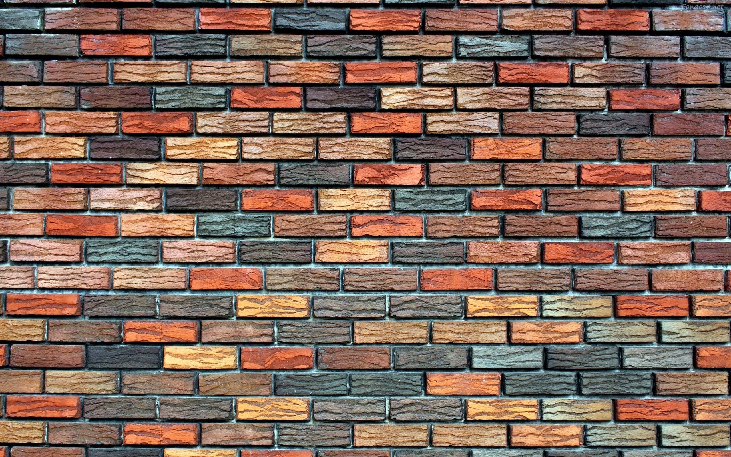 brown brick, running bond pattern, red brown, 2K Desktop Wallpaper