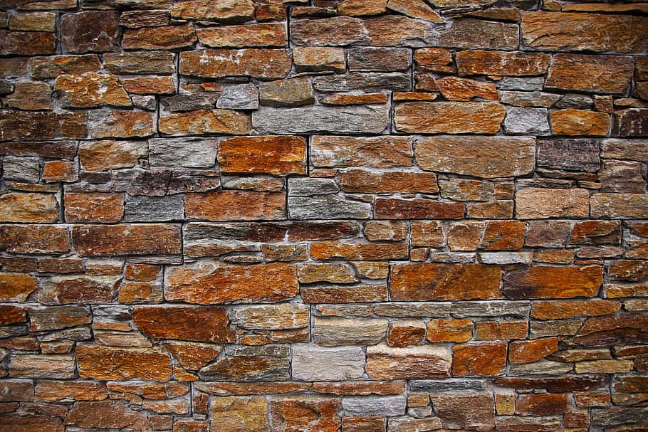 brown stone, rustic stone wall, earthy tones, SD Desktop Wallpaper