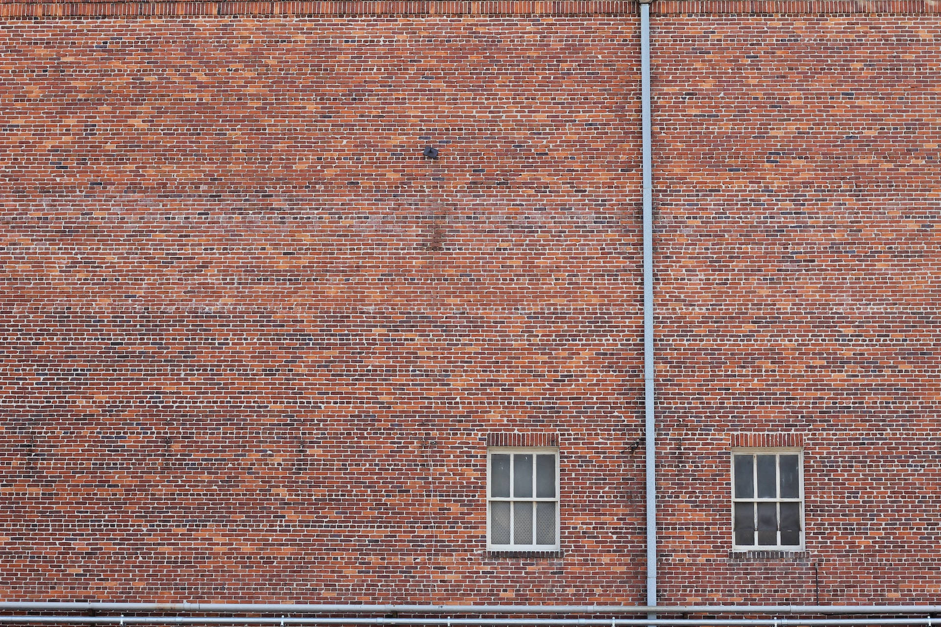 brown brick wall, weathered red brick wall, two small windows, Full HD Desktop Wallpaper